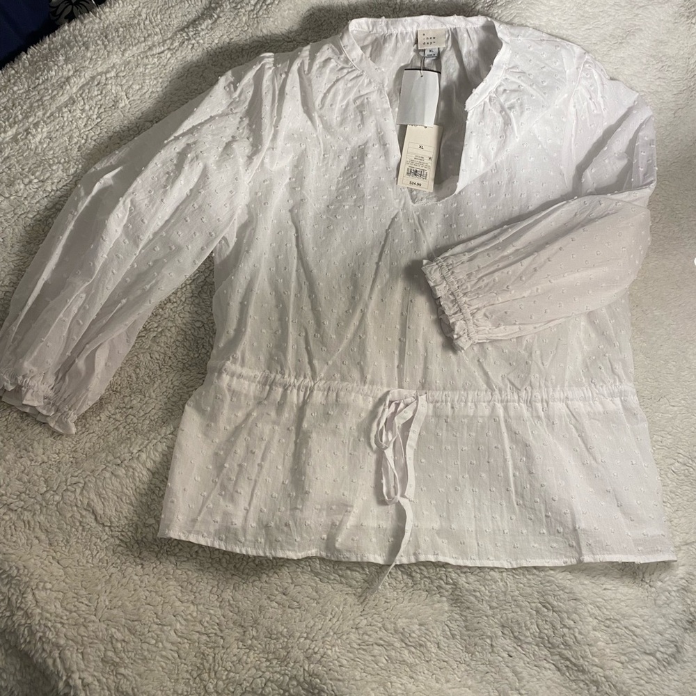 A new day white blouse